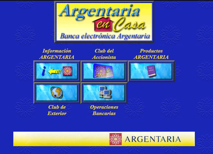Web del banco Argentaria